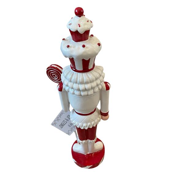 Jingles & Joy Red White Cupcake Peppermint Candy 14in Christmas NUTCRACKER New - Picture 7 of 16